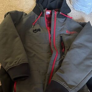 Eskimo brand flag chaser Men's Gray and Red Jacket ice fishing winter